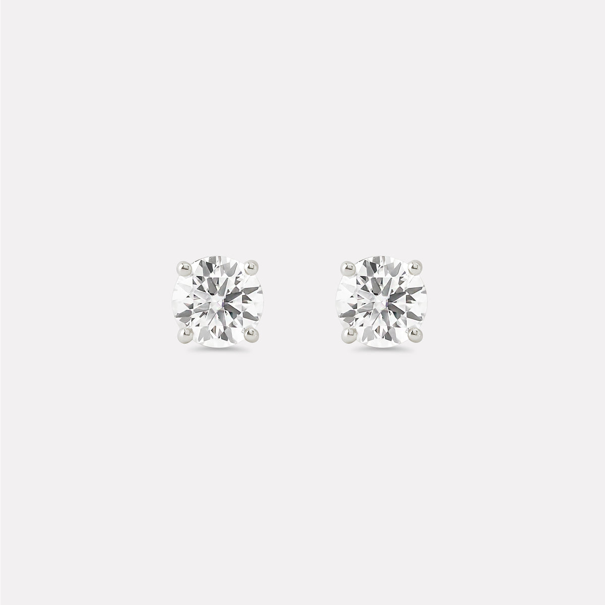 Round Brilliant Solitaire Earrings in Basket Setting