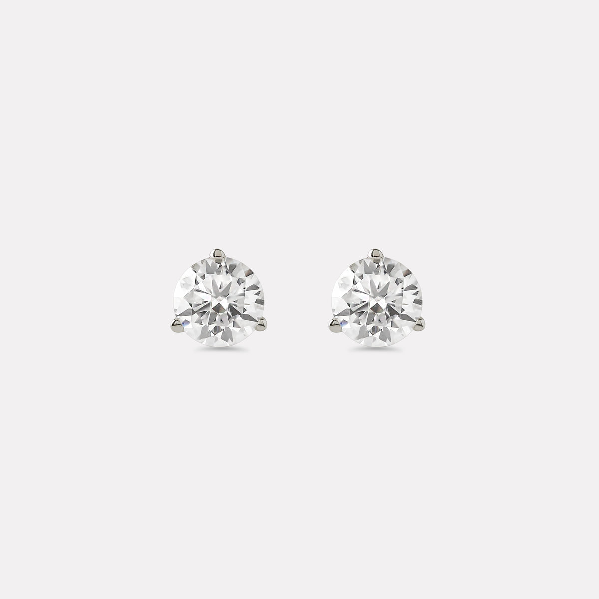Round Brilliant Solitaire Earrings in Martini Setting