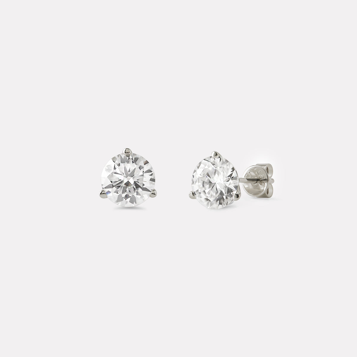 Round Brilliant Solitaire Earrings in Martini Setting